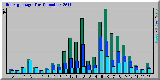 Hourly usage for December 2011