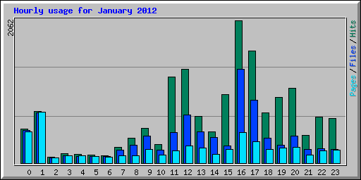 Hourly usage for January 2012