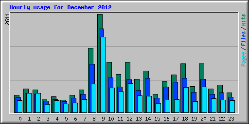 Hourly usage for December 2012