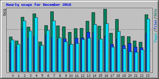 Hourly usage for December 2016