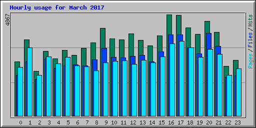 Hourly usage for March 2017